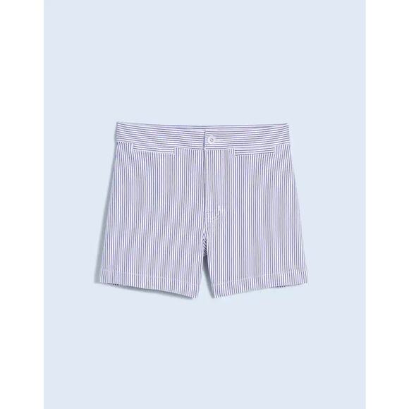 Madewell The Emmett Short smoky grape stripe 33 NWT - Picture 4 of 5